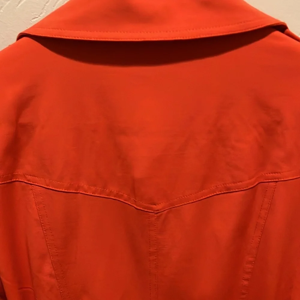 NWOT Worthington M/L Rain/Trench Coat Orange/Tan Satin Lined Nice - Picture 6 of 8